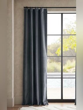 Pottery Barn - Curtain Velvet Twill Blackout  - Steel Blue